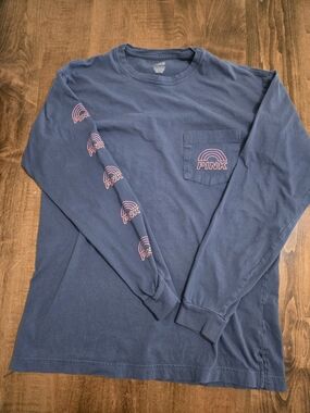 PINK Victoria's Secret Women’s Navy Long-Sleeve Pocket Tee